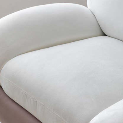 Nordic Bear Leather Dutch Fleece Rocking Chair — Manually / Velvet - White