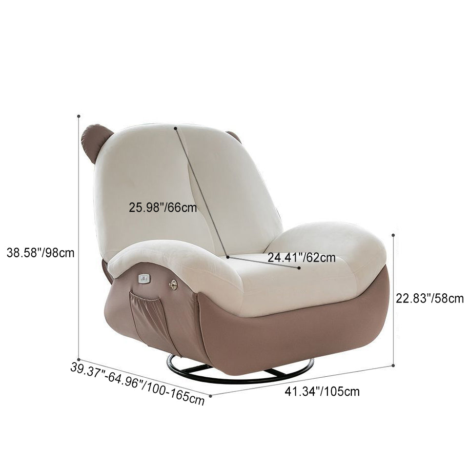Nordic Bear Leather Dutch Fleece Rocking Chair — Manually / Velvet - Pink
