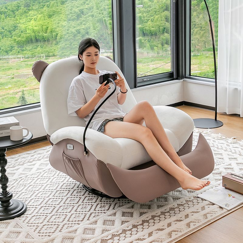 Nordic Bear Leather Dutch Fleece Rocking Chair