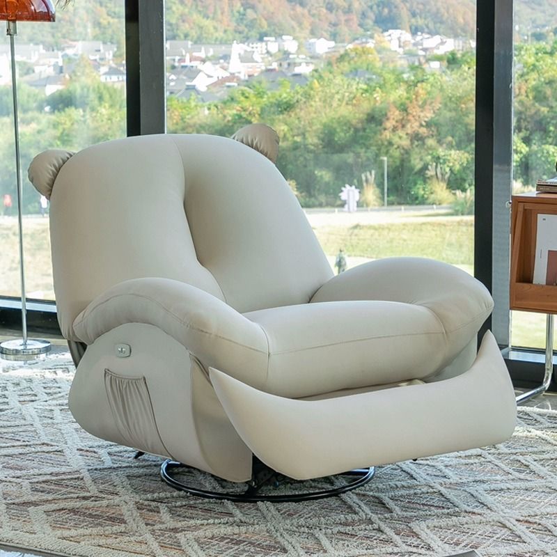 Nordic Bear Leather Dutch Fleece Rocking Chair — Manually / Leather - White