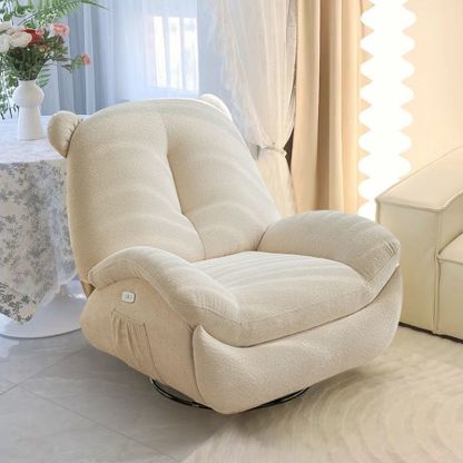 Nordic Bear Leather Dutch Fleece Rocking Chair — Manually / Leather - Green
