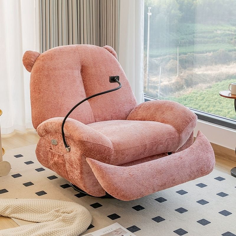 Nordic Bear Leather Dutch Fleece Rocking Chair — Manually / Leather - Orange