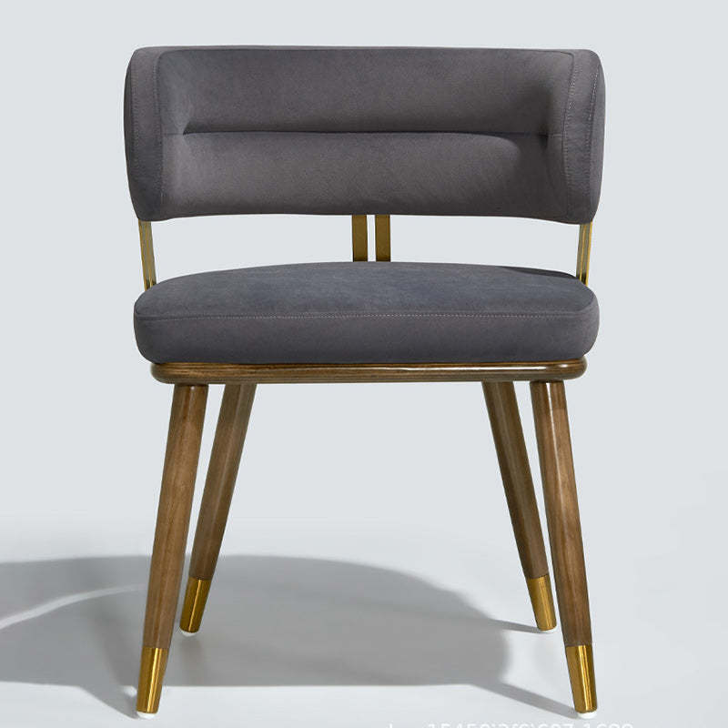 Scandinavian Flannel Ash Elliptical Dining Chair — Walnut