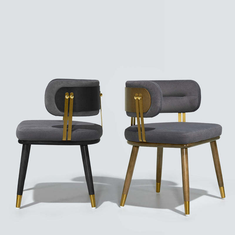 Scandinavian Flannel Ash Elliptical Dining Chair — Black
