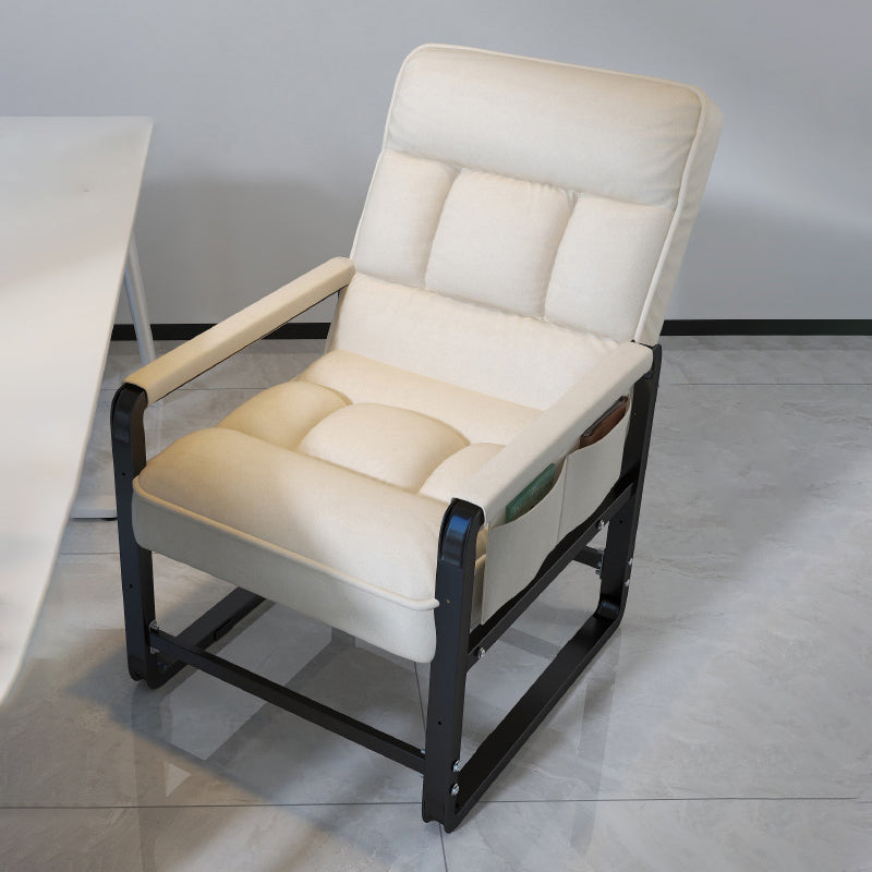 Modern Fabric Metal Foldable Accent Chair — Without Footrest / Orange
