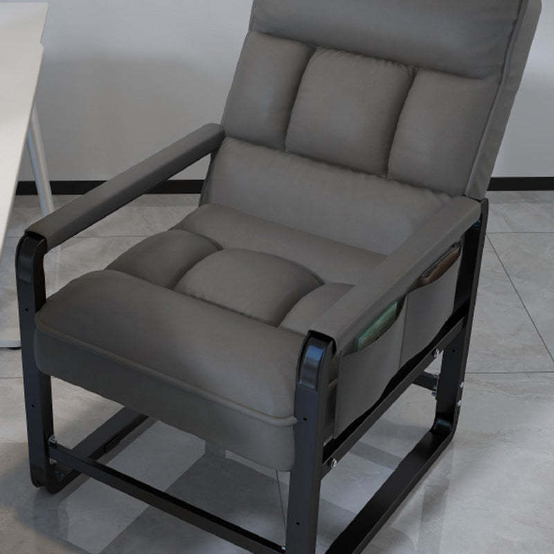 Lighom foldable metal office chairs for study — Without Footrest / Gray