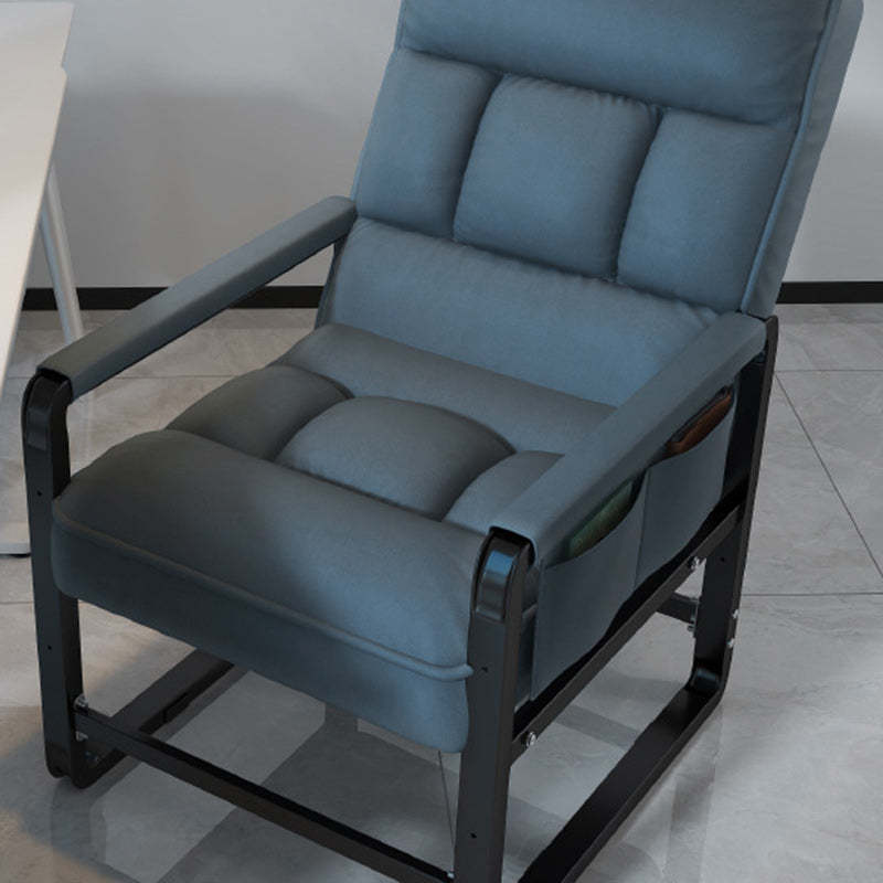 Modern Fabric Metal Foldable Accent Chair — Without Footrest / Blue