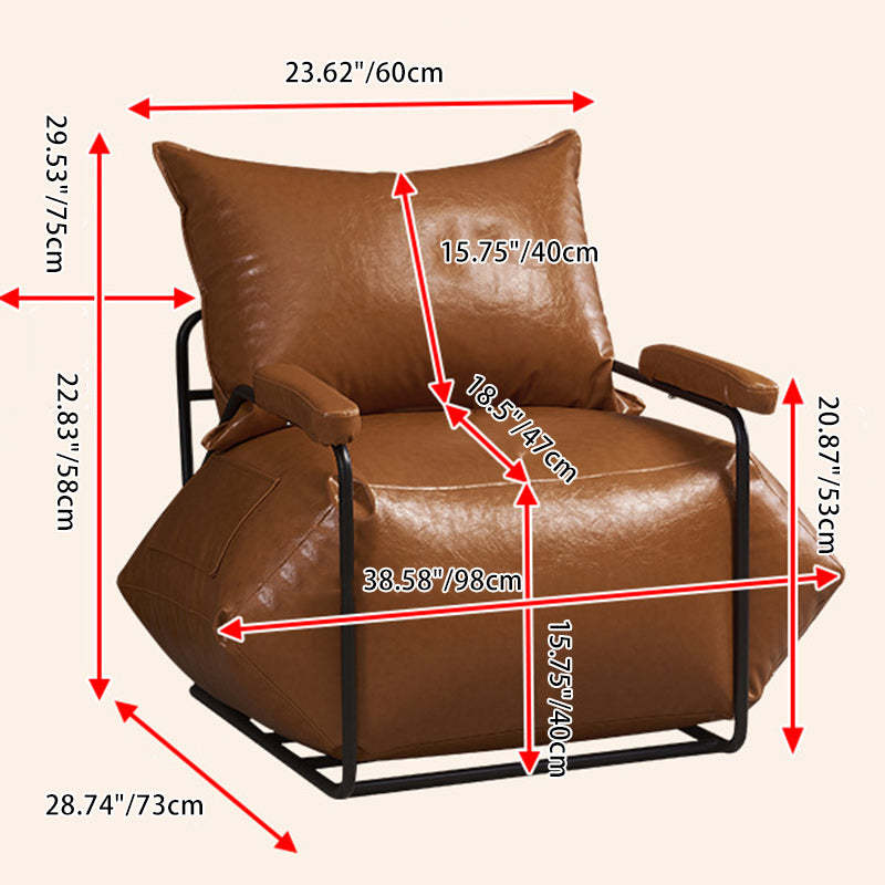 Retro Leather Steel EPP Accent Chair