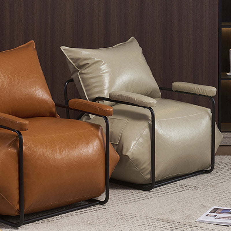Retro Leather Steel EPP Accent Chair