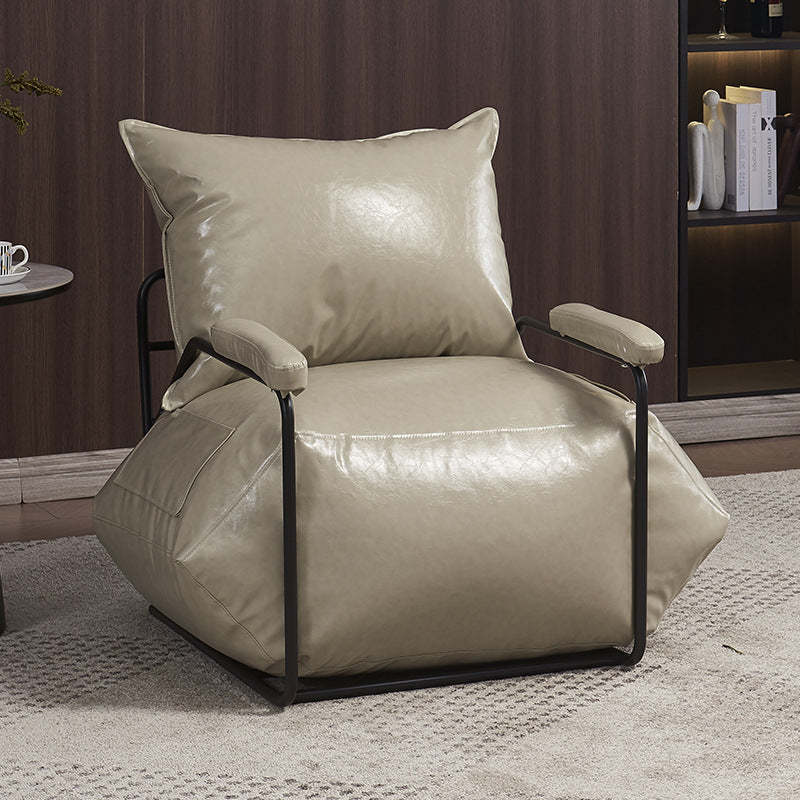 Lighom epp retro beige accent chairs in leather steel