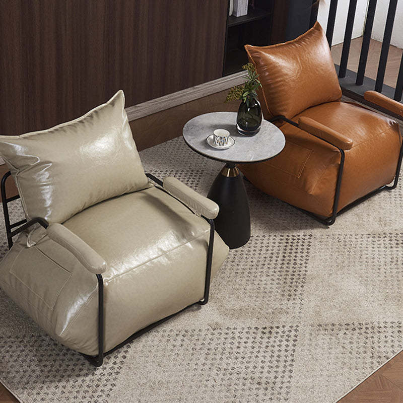Retro Leather Steel EPP Accent Chair