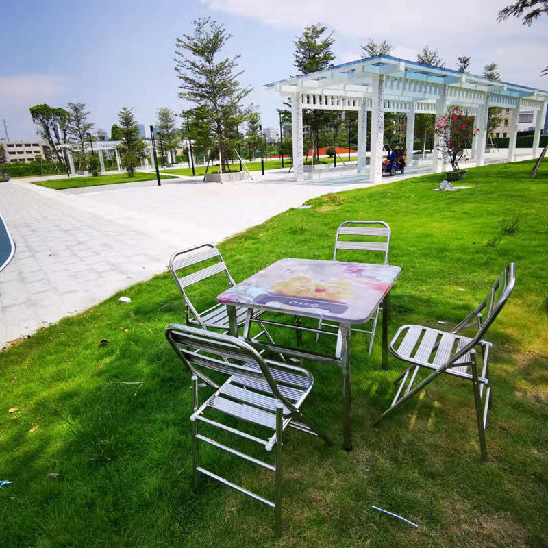 Industrial Steel Foldable Outdoor Dining Chair