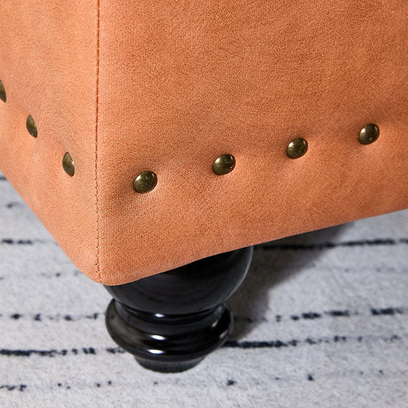 Scandinavian Fabric Wood Storage Bench — Cyan