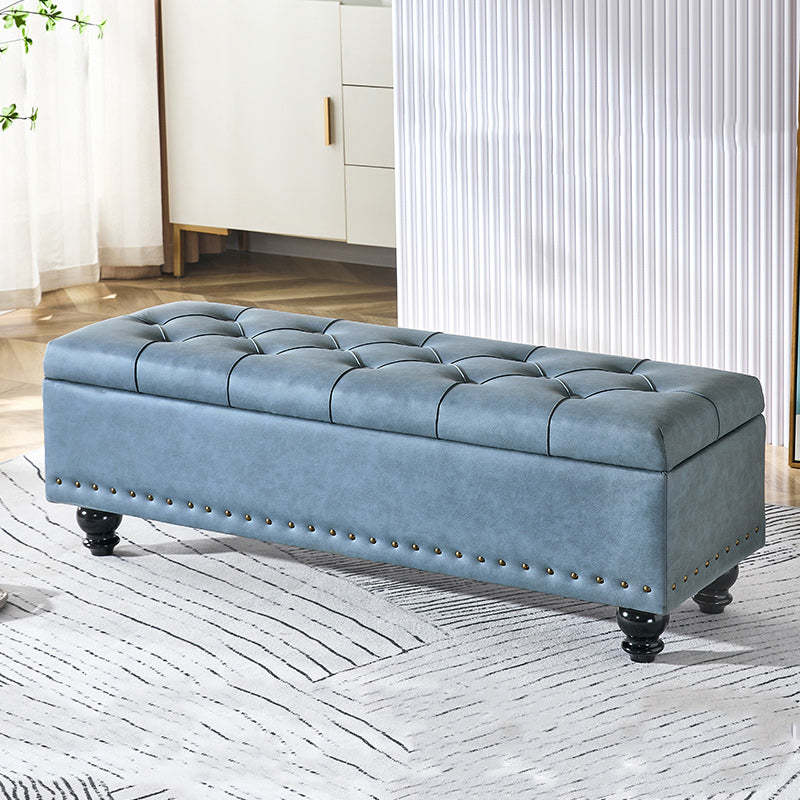 Scandinavian Fabric Wood Storage Bench — Pink