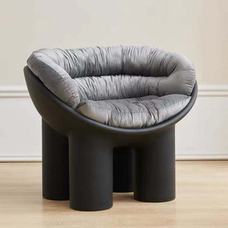 Scandinavian Elephant Leg Accent Chair — With Cushion / Blue