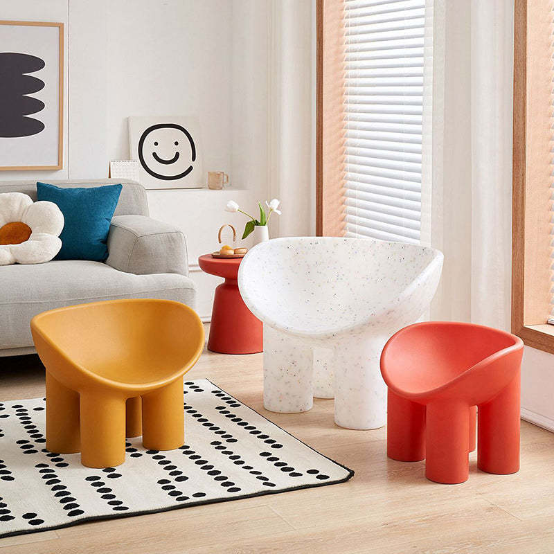 Scandinavian Elephant Leg Accent Chair — Without Cushion / Pink