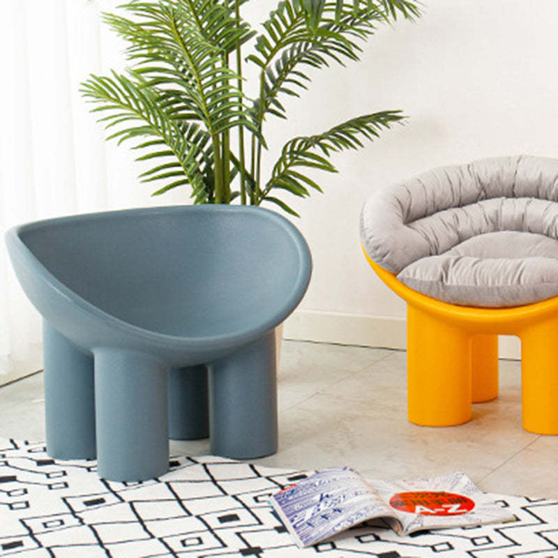 Scandinavian Elephant Leg Accent Chair — Without Cushion / White