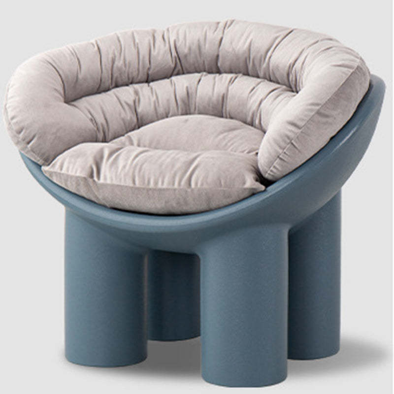 Scandinavian Elephant Leg Accent Chair — With Cushion / Light Gray