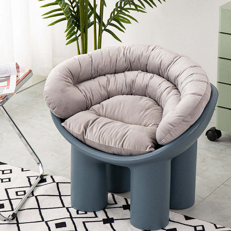Scandinavian Elephant Leg Accent Chair — With Cushion / Dark Green