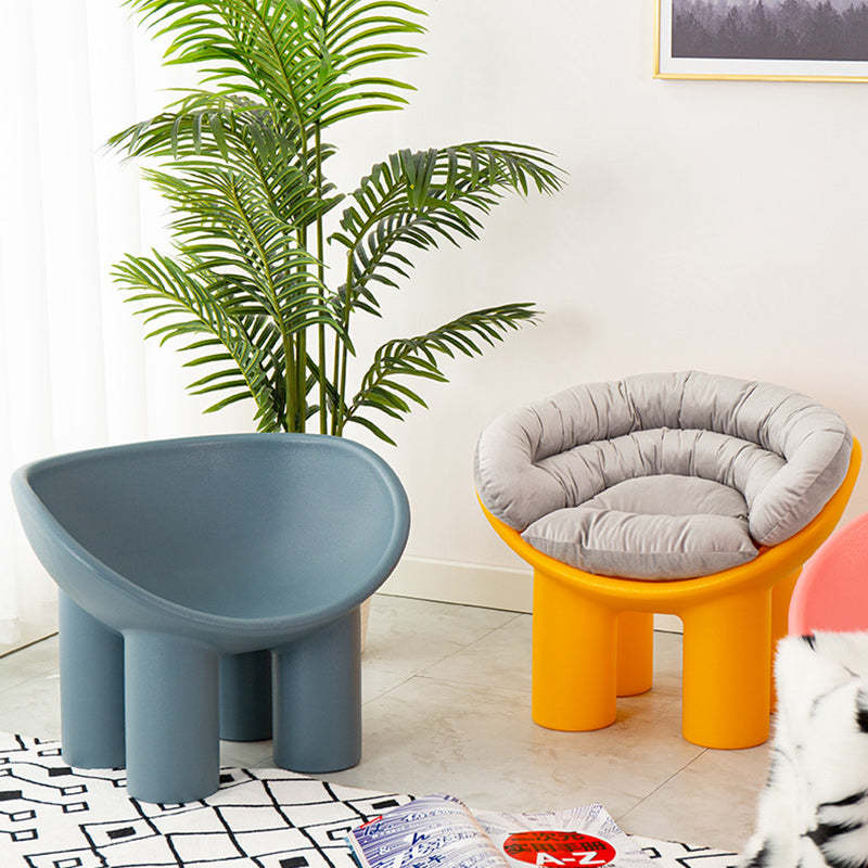 Scandinavian Elephant Leg Accent Chair — Without Cushion / Black