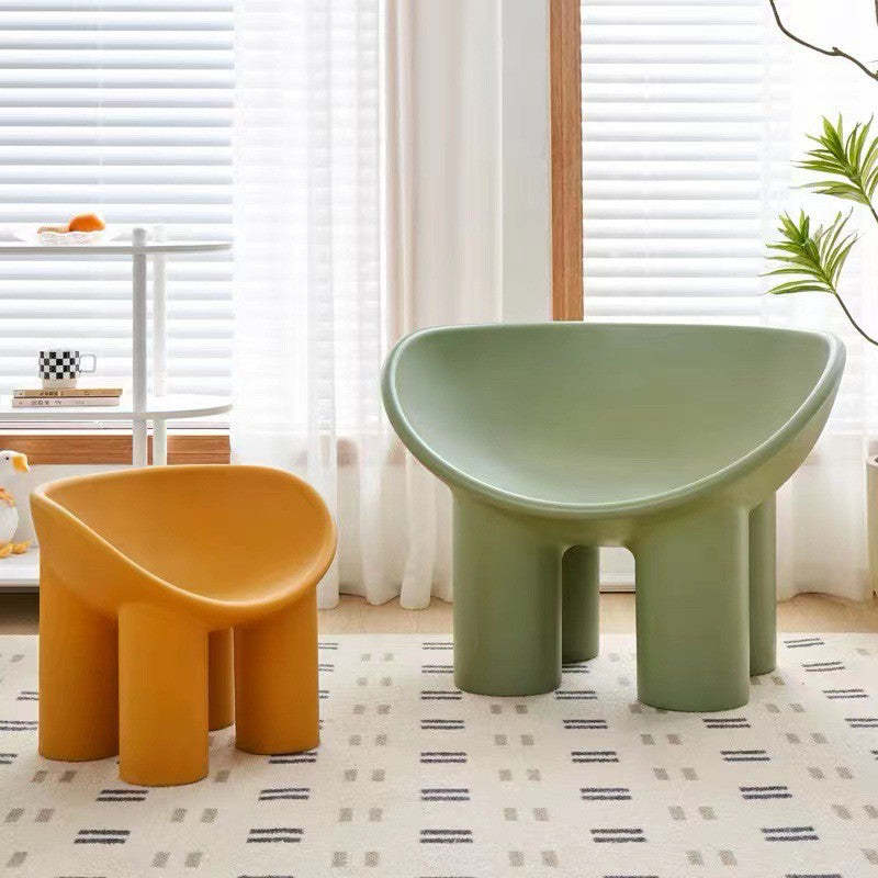Scandinavian Elephant Leg Accent Chair — Without Cushion / Red