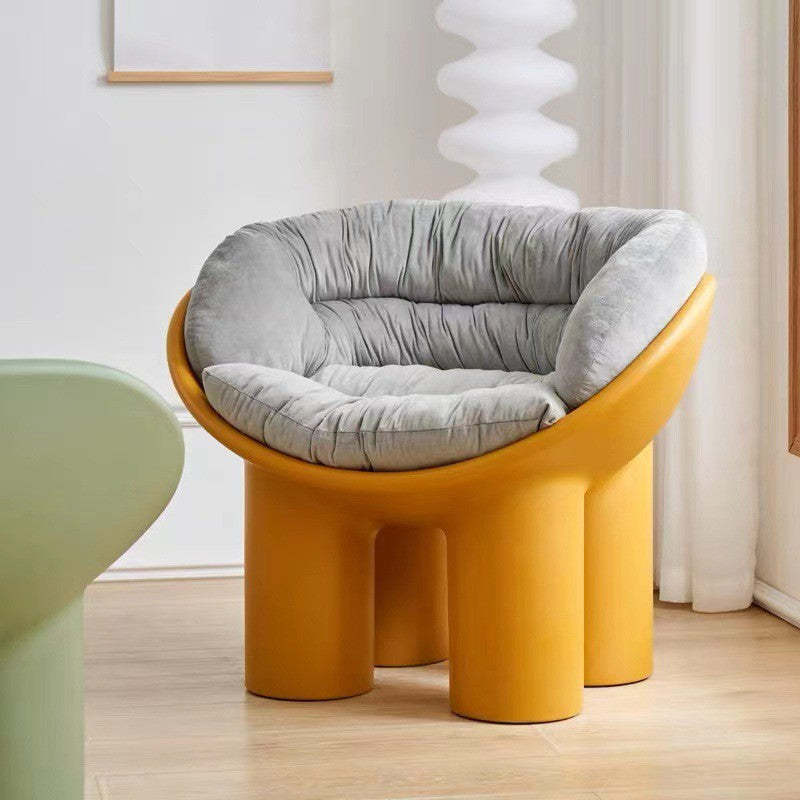 Scandinavian Elephant Leg Accent Chair — Without Cushion / Light Gray