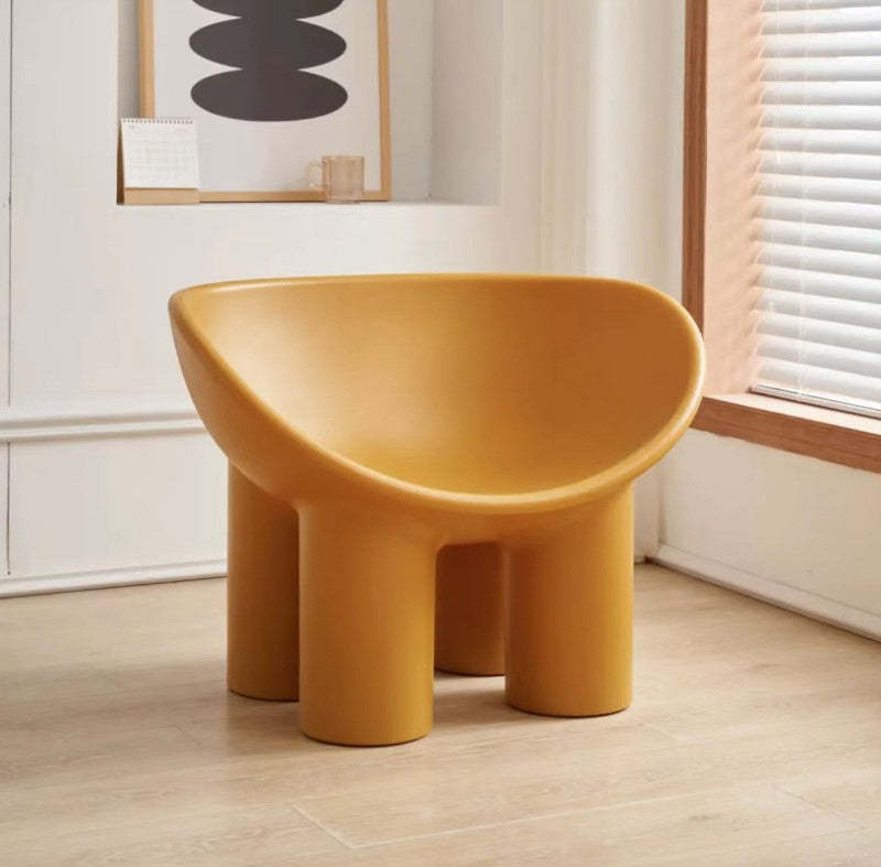 Scandinavian Elephant Leg Accent Chair — Without Cushion / Red