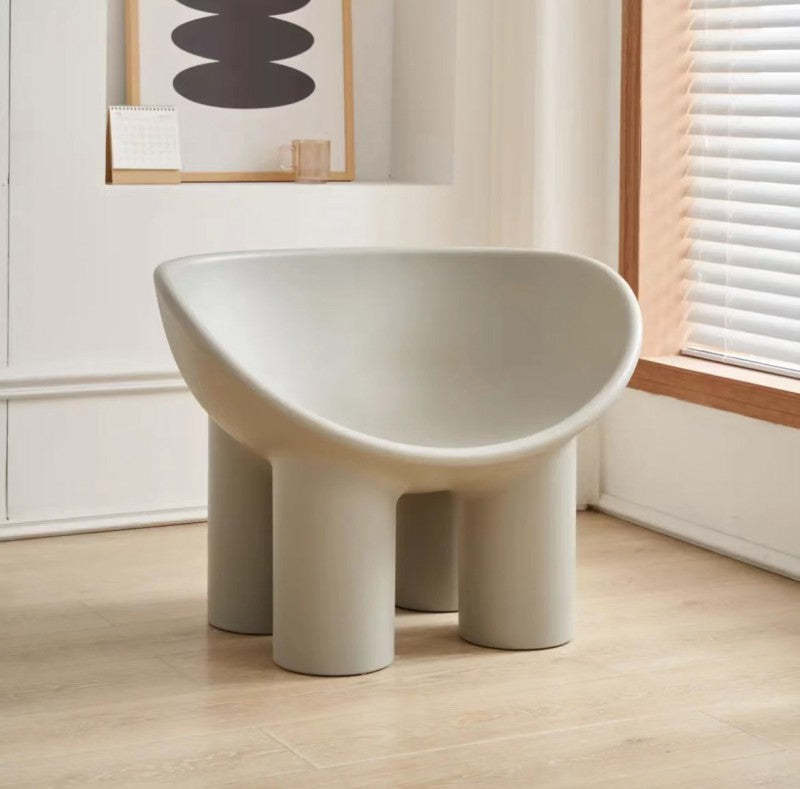 Scandinavian Elephant Leg Accent Chair — Without Cushion / Yellow
