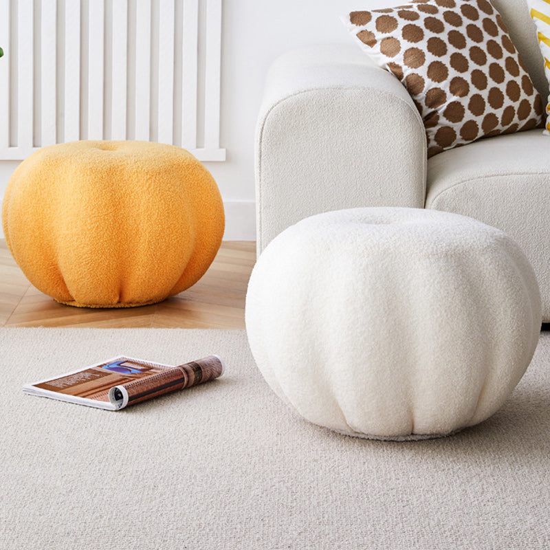 Modern Pumpkin Teddy Fleece EPS Footstool — Green
