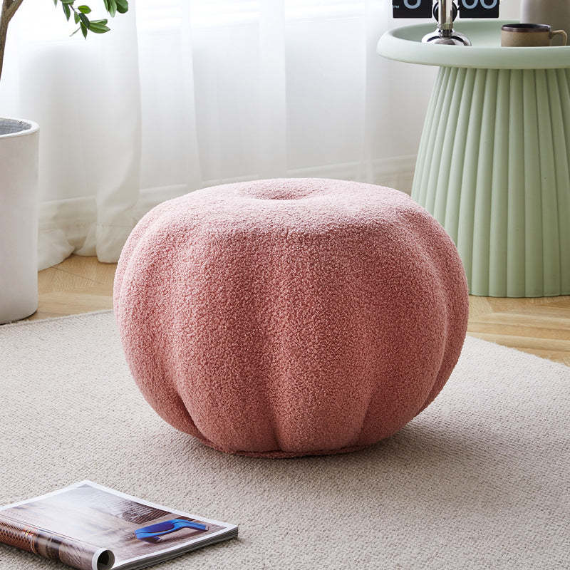 Modern Pumpkin Teddy Fleece EPS Footstool