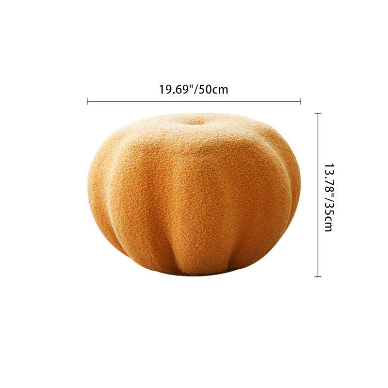 Modern Pumpkin Teddy Fleece EPS Footstool