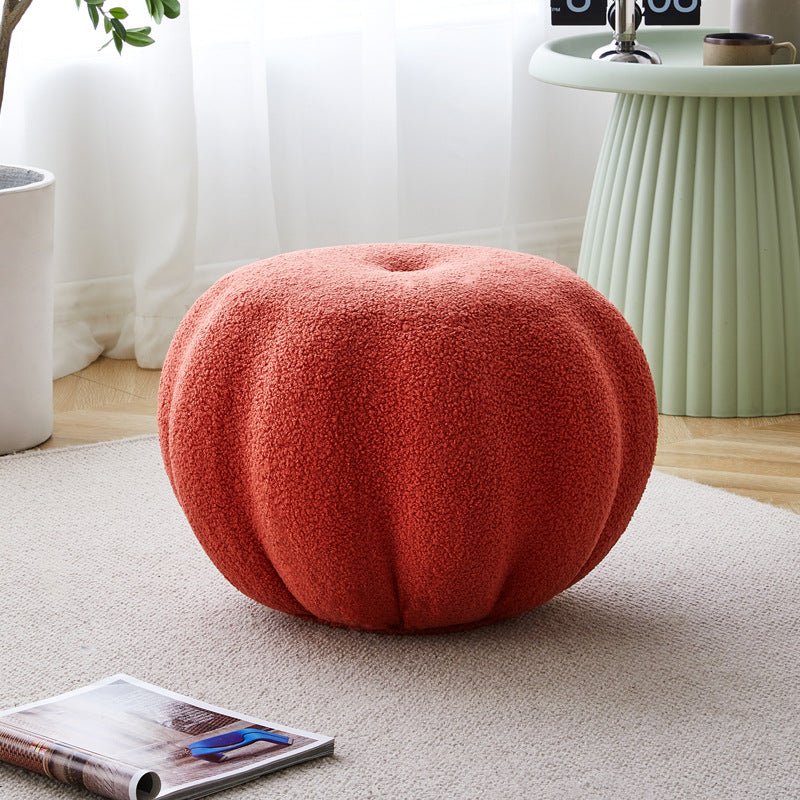 Modern Pumpkin Teddy Fleece EPS Footstool