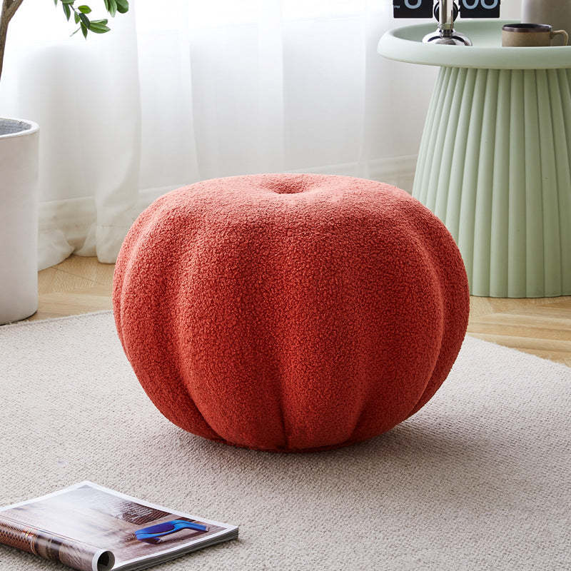 Modern Pumpkin Teddy Fleece EPS Footstool