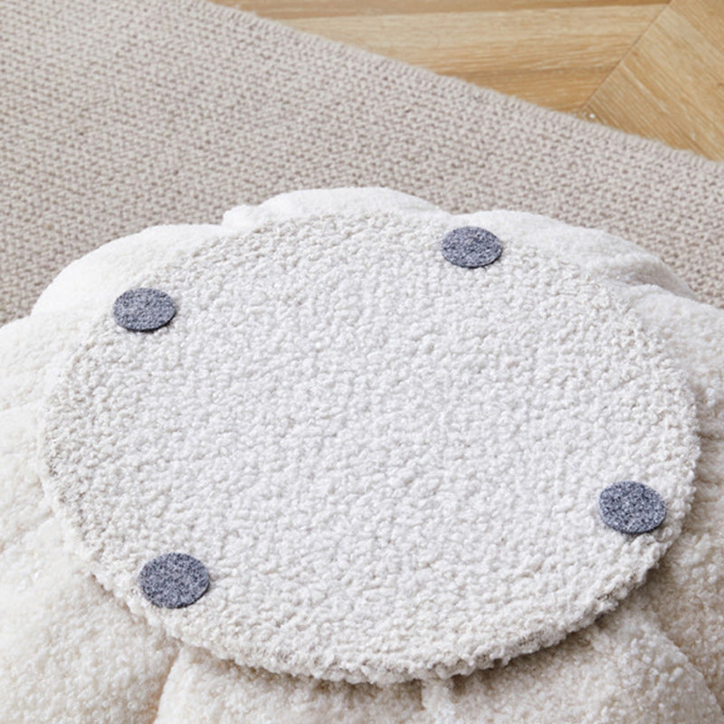 Modern Pumpkin Teddy Fleece EPS Footstool