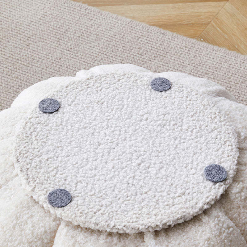 Modern Pumpkin Teddy Fleece EPS Footstool