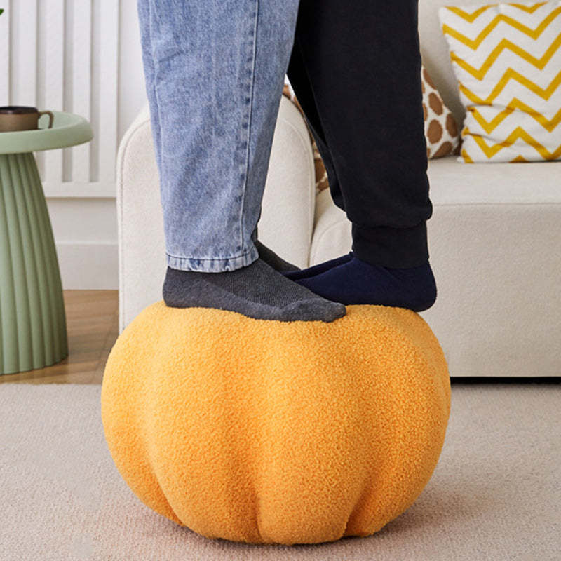 Modern Pumpkin Teddy Fleece EPS Footstool