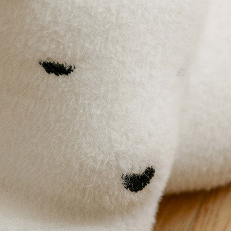 Kids Polar Bear Velvet Wood Lazy Sofa