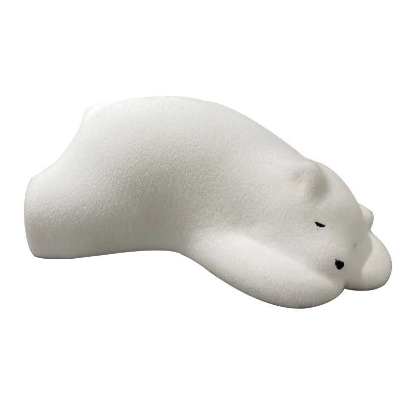 Kids Polar Bear Velvet Wood Lazy Sofa