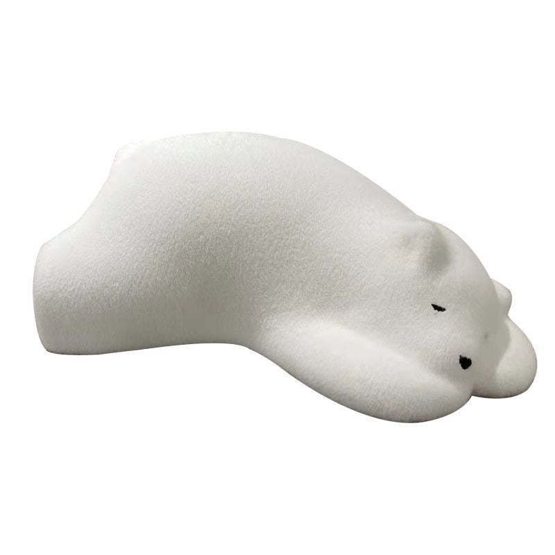 Kids Polar Bear Velvet Wood Lazy Sofa