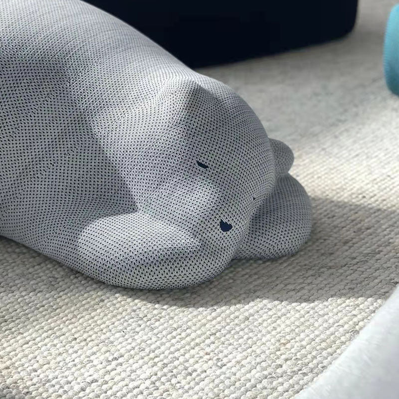 Kids Polar Bear Velvet Wood Lazy Sofa