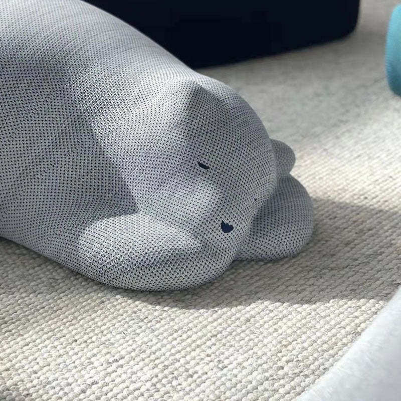 Kids Polar Bear Velvet Wood Lazy Sofa
