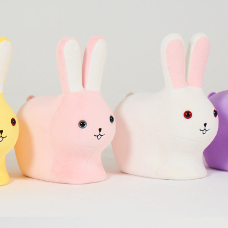 Kids Wood Velvet Rabbit Low Stool — Purple