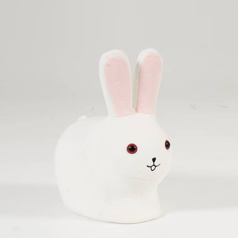Kids Wood Velvet Rabbit Low Stool — Gray