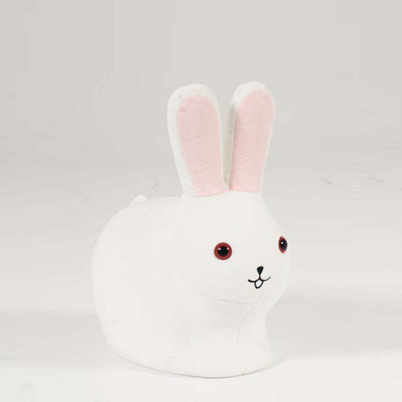 Kids Wood Velvet Rabbit Low Stool — Gray