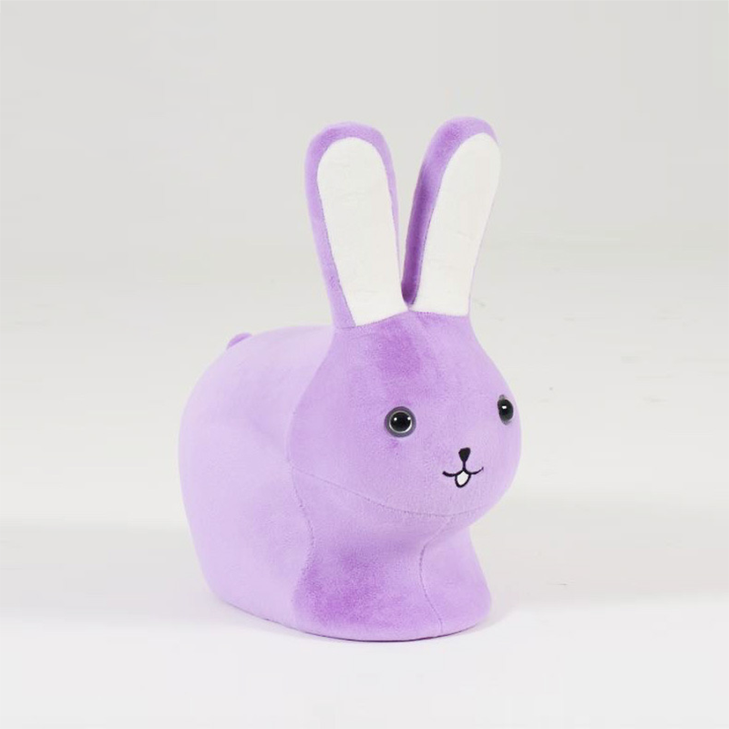 Kids Wood Velvet Rabbit Low Stool — Blue