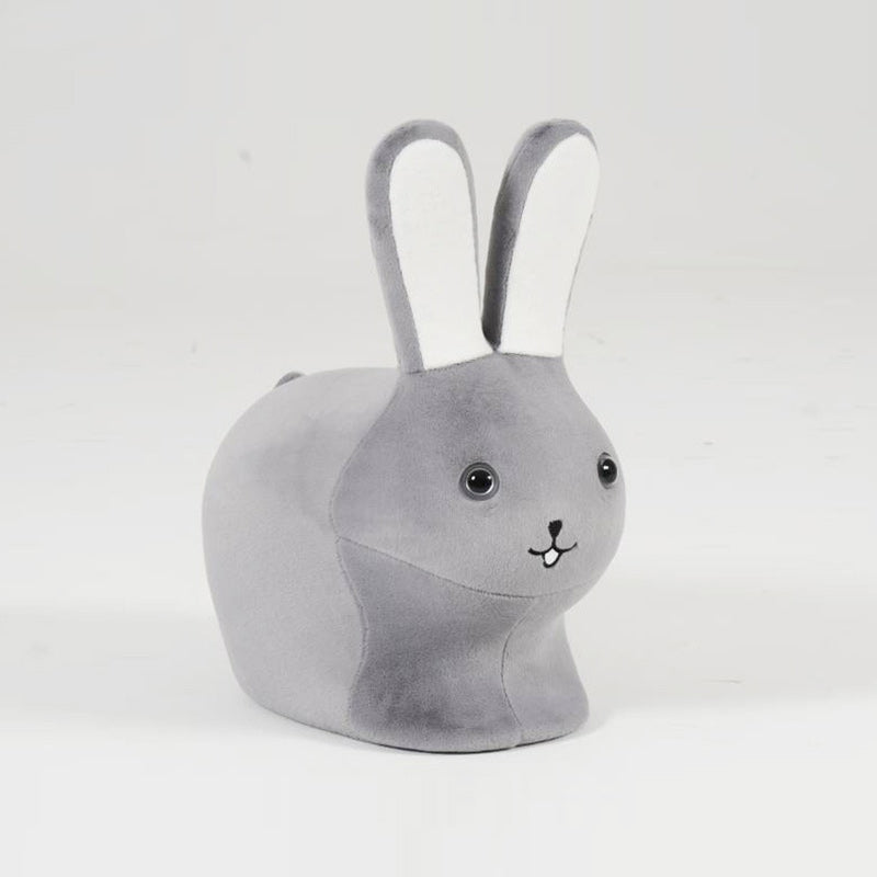 Kids Wood Velvet Rabbit Low Stool — Red