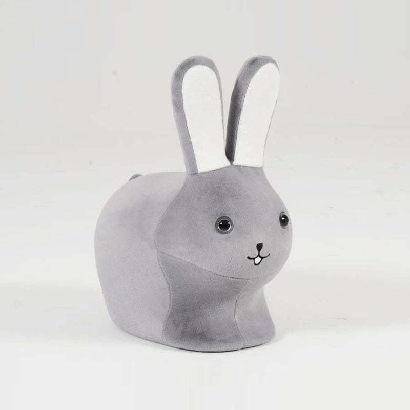 Kids Wood Velvet Rabbit Low Stool — Red