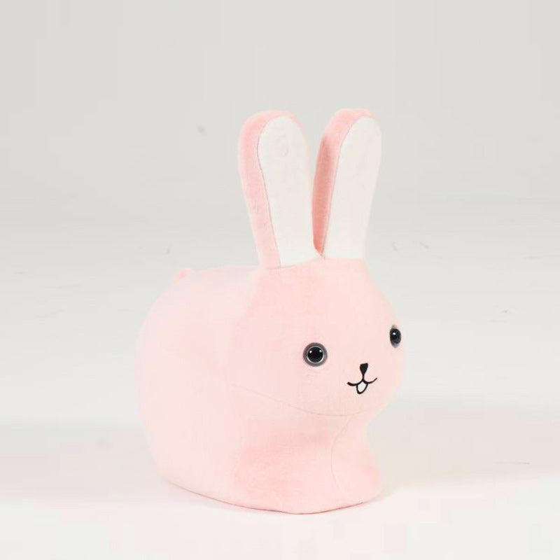 Kids Wood Velvet Rabbit Low Stool — Purple