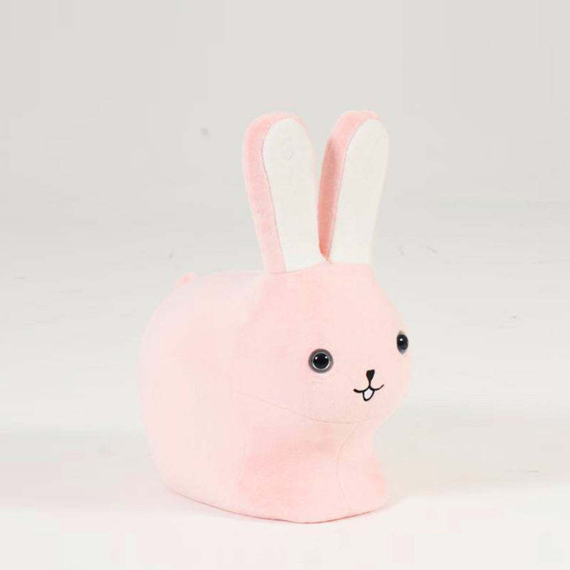 Kids Wood Velvet Rabbit Low Stool — Purple
