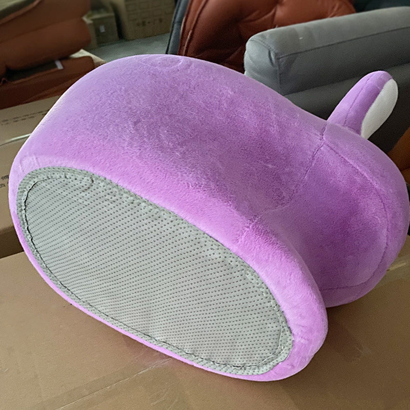 Kids Wood Velvet Rabbit Low Stool — Pink